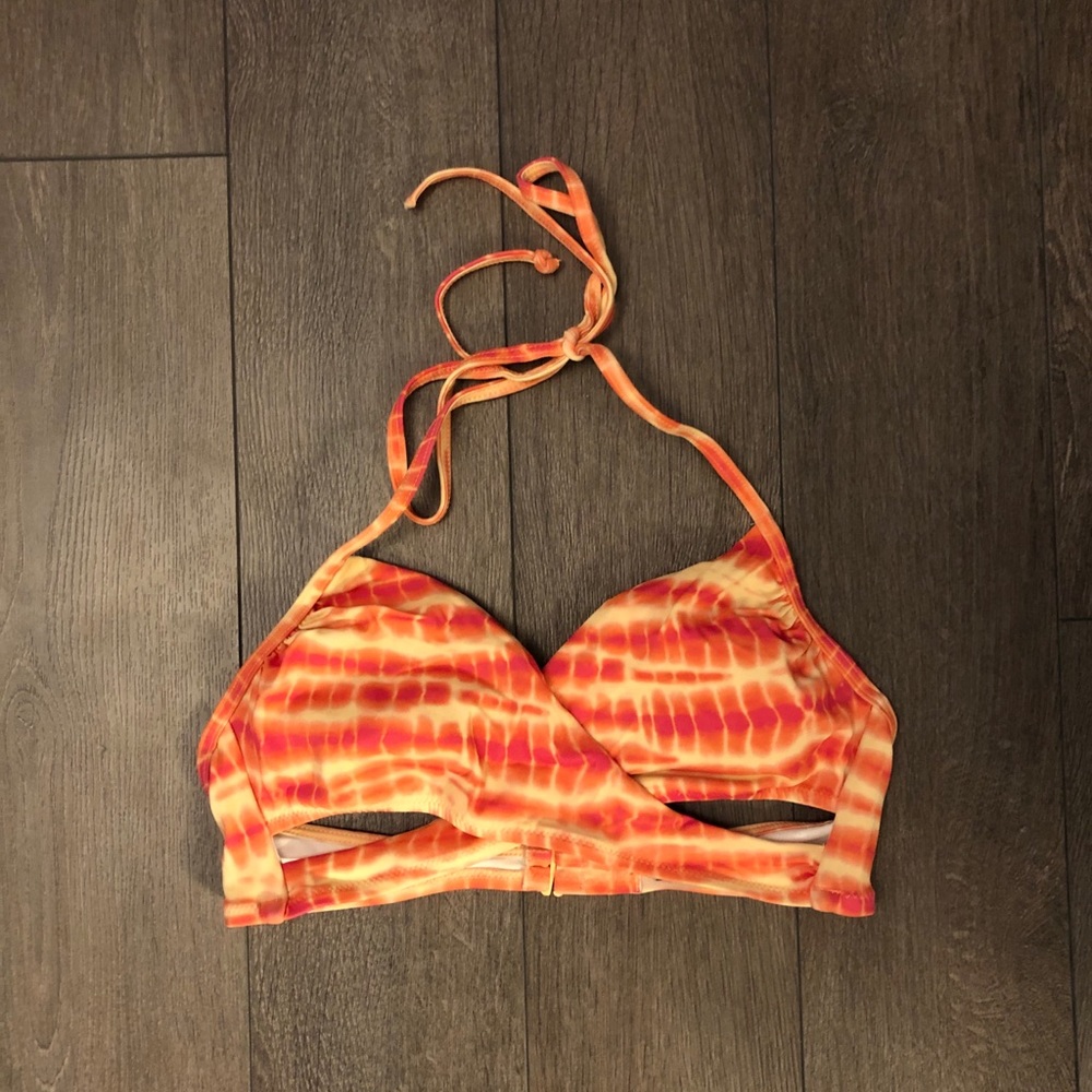 VS Pink Cross Front Bikini Top